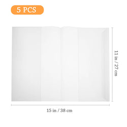 5pcs Book Covers Clear Plastic Transparent Textbook Books Protector Sleeve Waterproof Reusable Soft Protective Magazine Pp