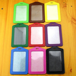 2023 1PC Colorful No zipper Badge Card Set Double-Sided Transparent PU Imitation Leather Credit Card Holder Work Supplies