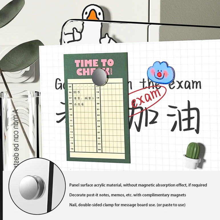 Desktop message board Acrylic transparent notepad Office memo board can be written home memo board magnetic desktop board
