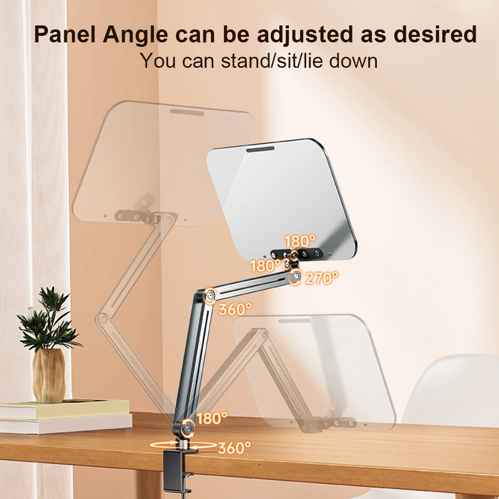 Desk Clamp Book Stand for Reading Adjustable Book Holder Recipe Book Holder for Laptop Tablet Recipe Textbook