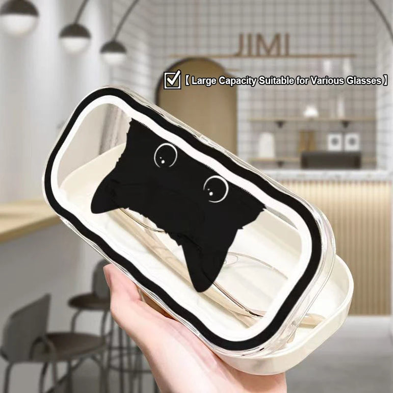 Folding Glasses Case Simple Fashionable Creative Transparent Portable Storage Myopia Glasses Case