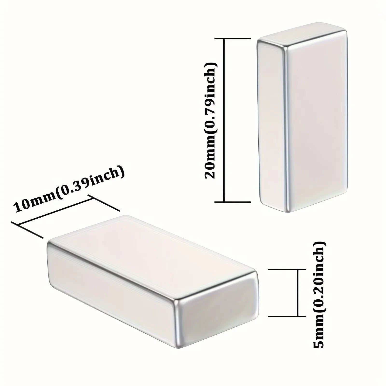 10pcs  20x10x5 Magnets Bar, Rectangular Magnets For Office And Tool Storage, Storage Magnet, Map Magnet, Drawer Closing Magnet