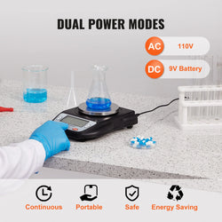 VEVOR Analytical Balance 600x 0.01g Accuracy High Precision Lab Scale LCD Display Digital Jewelry Weighing Scale for Lab Jewelry