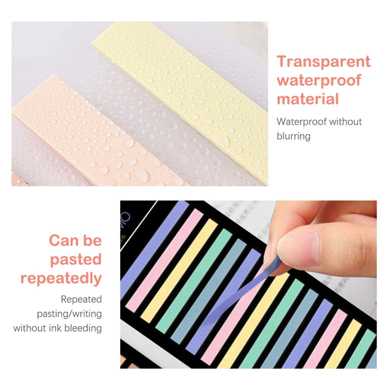 300 Sheets Posted It Transparentes Sticky Notes Self-Adhesive Annotation Read Books Bookmarks Tabs Notepad Aesthetic Stationery