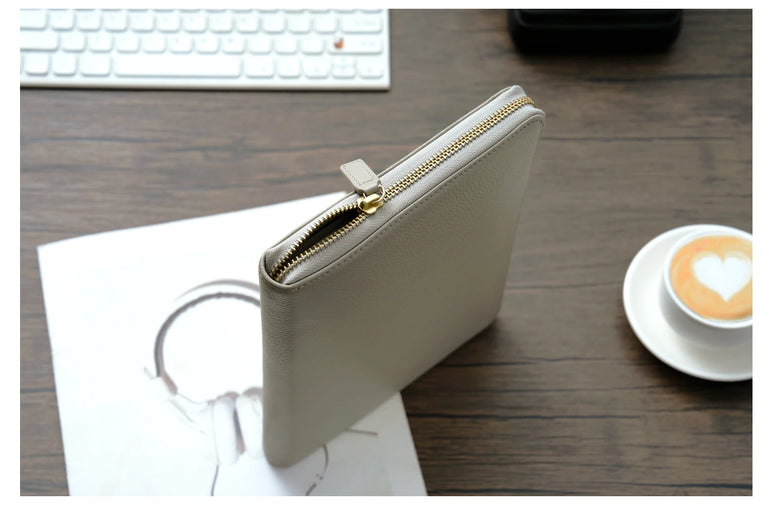 Moterm Genuine Pebbled Grain Leather A5 Zip Cover with Top Pocket Cowhide Planner Zipper Notebook Organizer Agenda Journal Diary