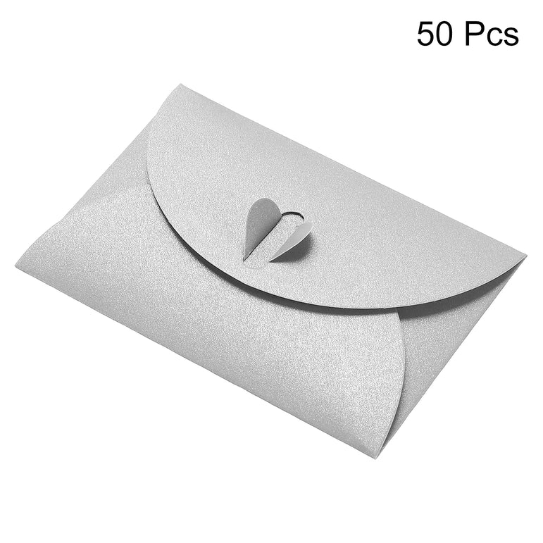 50Pcs Mini Colored Envelope Thick Cardboard Small Foldable DIY Pearl Paper Envelopes Self Locking Buckle Letter Gift Card Cover
