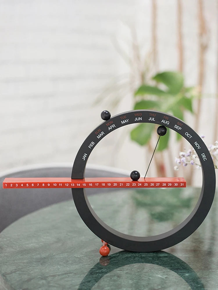 Magnetic Ball Manual Calendar with Month Week Date Desktop Calendar Decor Novelty Desk Calendar for Home Office Decor