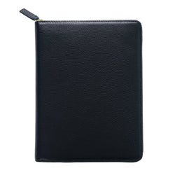 Moterm Genuine Pebbled Grain Leather A5 Zip Cover with Top Pocket Cowhide Planner Zipper Notebook Organizer Agenda Journal Diary