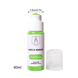 Mop Marker Quick Drying 18mm Tip Acrylic Marker Pen Permanent Fade-Resistant Ink For Murals Canvas Metal Glass Paper Wood 60ml