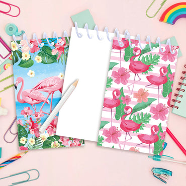 8pcs Hawaii Flamingo Mini Spiral Pocket Notebooks Memo Pad Coil Booklet Notepads For Stationery School Diaries Summer Party