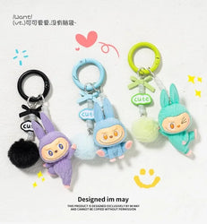 Labab Flocking Plush Toys Keychains Pendants Cute and Adorable Mobile Phone Chains Bags Pendants Couple's Small Gifts