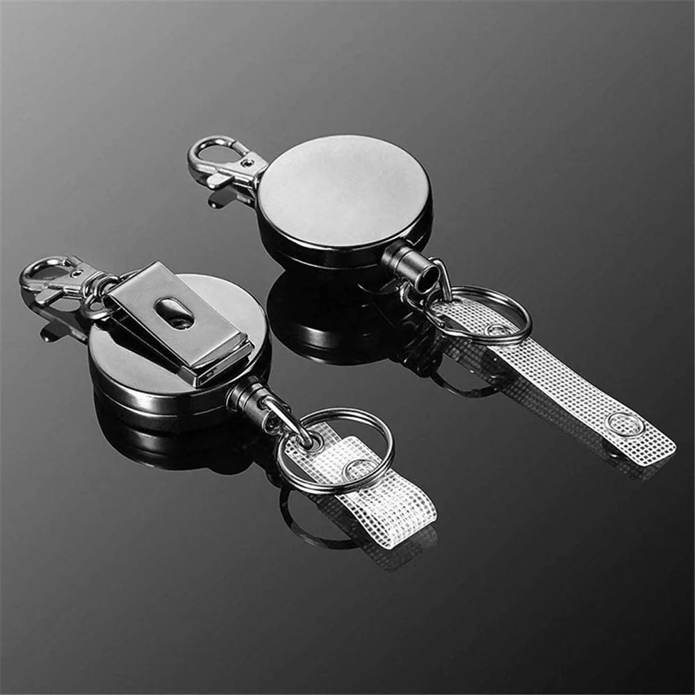 1Pcs Retractable Metal Wire Badge Reel Recoil Chain Clip Nurses Students Doctors Name Badge Holder Landyard Keychain Key Ring