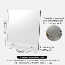 Desktop message board Acrylic transparent notepad Office memo board can be written home memo board magnetic desktop board