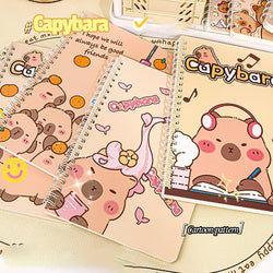 Capybara A5 Spiral Notebook Cute Planner Daily Notes Coil Notebooks Small Notepad For Kid Student Diary School Learning Supplies