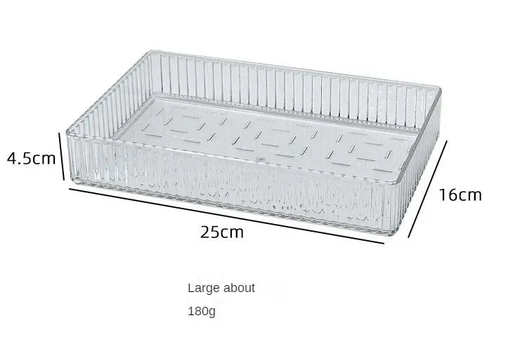 Unlimited Desk Drawer Organizers Set Plastic Bathroom Storage Makeup Organizer Clear Transparent Storage Box Bins