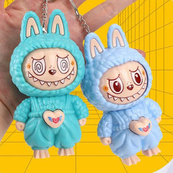 Press Face Changing Doll Toy Pendant Creative Cartoon Keychain Decompression Cute Face Changing Game Car Keychain Desktop Decor