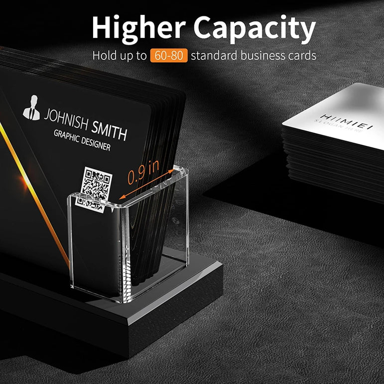 Transparent Acrylic Business Card Holder, Office Business Card Display Stand, 30-40 Business Cards Card Holder For Desk