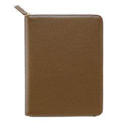 Moterm Genuine Pebbled Grain Leather A5 Zip Cover with Top Pocket Cowhide Planner Zipper Notebook Organizer Agenda Journal Diary