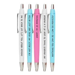 Funny Adult Pens Retractable Ballpoint Pen 5pcs Cute Constellation Pattern Pen Set Stationery Supplies For Homes Classrooms