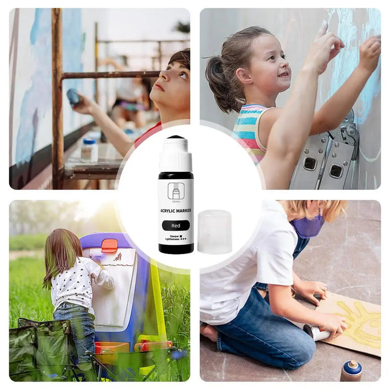 Mop Marker Quick Drying 18mm Tip Acrylic Marker Pen Permanent Fade-Resistant Ink For Murals Canvas Metal Glass Paper Wood 60ml