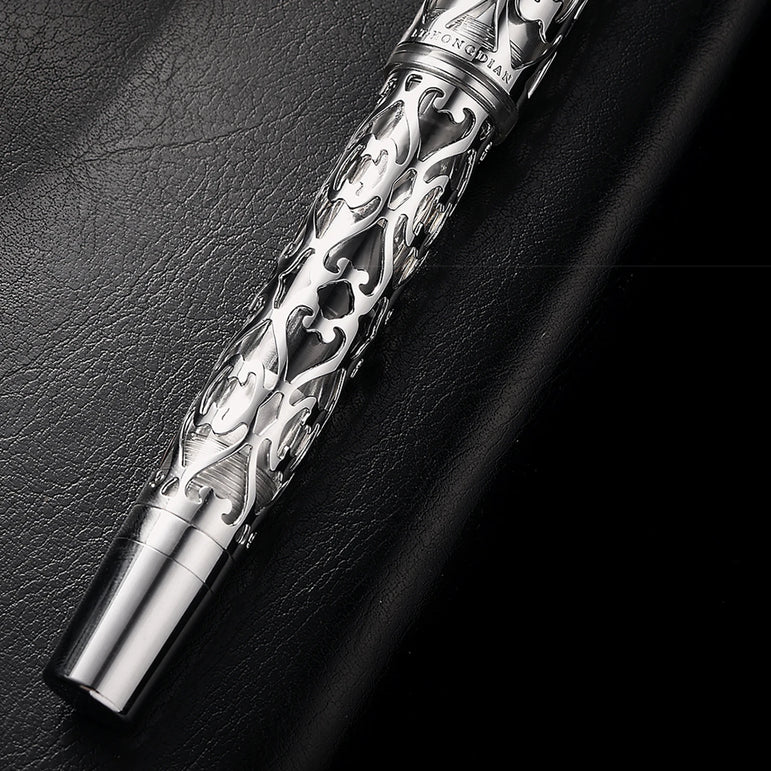 Hot Hongdian D1 Fountain Pen EF F Nib Skeleton Hollow Resin Writing ink Pens Piston filling school office supplies with tools