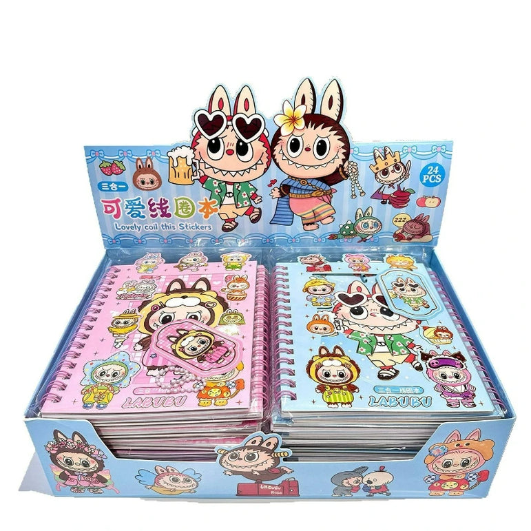 1/3/5 Pcs Cartoon Anime Cute Bunny Print Booklet Roll Book Sticker Combo Book Student Decompress Diy Booklet Material Gift