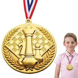 Award Medals With Neck Ribbon Creative Gold Medals For Kids Chess Award Medals Trophy Award Prize Gift Honor Roll Medals Awards