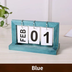 INS Nordic Style Wooden Perpetual Calendar Flip Month Date Display Desktop Schedule Daily Planner Office Home Decor Photo Props