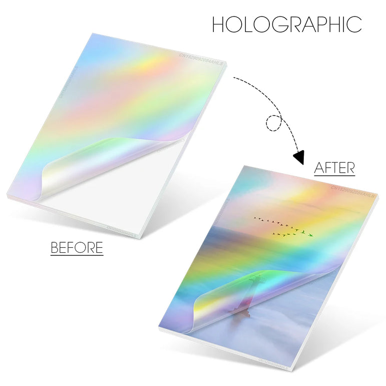 10 Sheets Cold Laminating Film Glossy Transparent Label Sticker Self Adheisve Lamination Film Waterproof Overlay Photo Picture