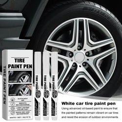 Tire Paint Pen 3X White Tire Marker Pens Marking Pens Oil Based Marker Pen Quick Dry Permanent Markers For Tire Rubber Wood