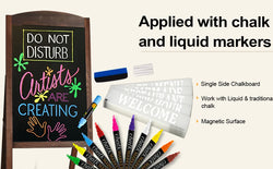 Wooden A-Frame Sign Freestanding Message Chalkboard Sidewalk Blackboard
