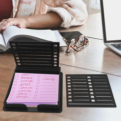 Sticky Note Dispenser  Sticky Pads Sticky note holder Versatile Desk Sticky Note Stencil Double Insert Template Storage Box