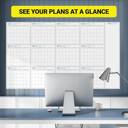 Erasable Large Wall Planner Calendar Erasable Yearly Planner Calendar Reusable Blank Whiteboard Yearly Calendar For Holidays