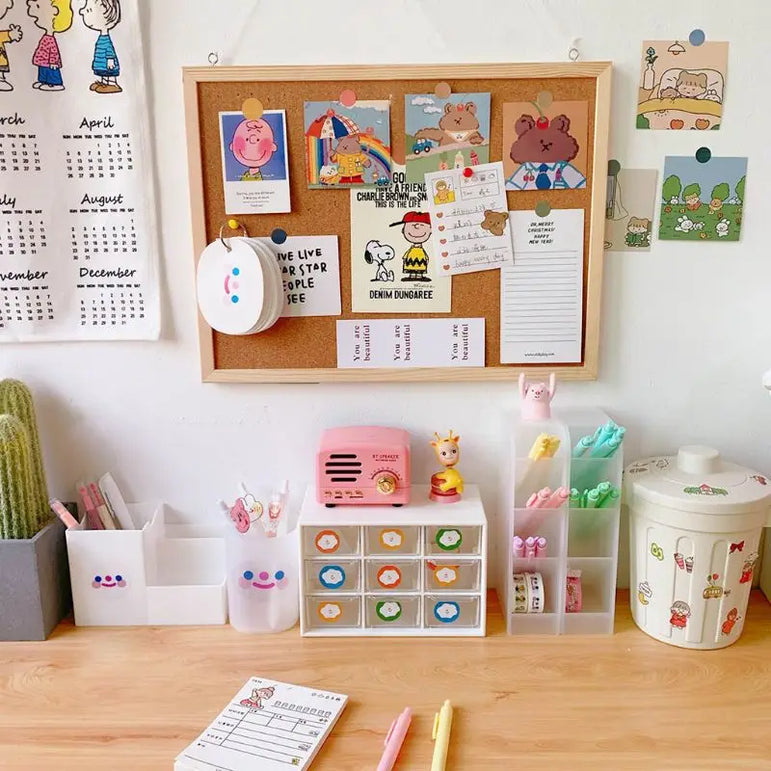 Cork Wood Wall Hanging Message Bulletin Board Frame Notice Note Memo Board for Home Office Shop School Photo Background