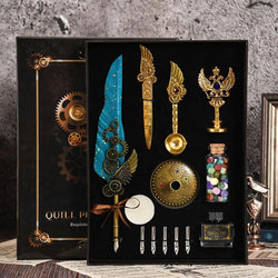Feather Quill Pen Calligraphy Feather Pen Stationery Set Complete Calligraphy Feather Pen Set Accessories For Christmas