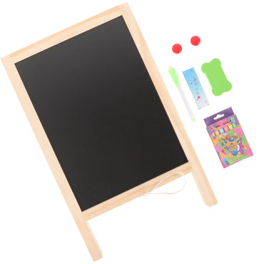 1 Set Of Double Sided Wooden Blackboard Chalk Board Children Whiteboard Writing Board Freestanding Chalk Board For Kids