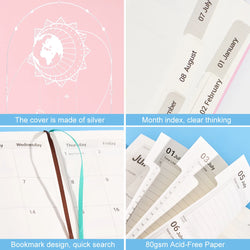 July 2025-June 2026 Planner Notebook English Agenda  A5 PU Leather Cover School Agenda Plan Weekly Monthly Diary Organizer