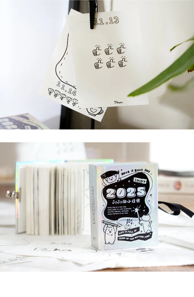 Journal GO 372 sheets 2025 Mini Calendar Note Portable Memo Calendar Student Stationery Delicate Calendar School Office Supplies