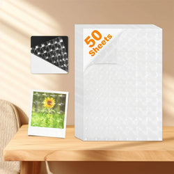 50 Sheets Glitter Cold Lminated Film Overlay Photo Paper Card DIY A4 Size Cold Laminating Sheet Waterproof Transparent Paper