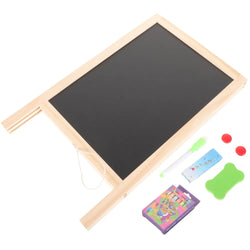 1 Set Of Double Sided Wooden Blackboard Chalk Board Children Whiteboard Writing Board Freestanding Chalk Board For Kids