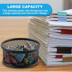 Metal Mesh Paper Clip Holders For Desk Stackable Paperclip Holder Practical And Durable Office Organizer Desk Accessories