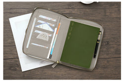 Moterm Genuine Pebbled Grain Leather A5 Zip Cover with Top Pocket Cowhide Planner Zipper Notebook Organizer Agenda Journal Diary