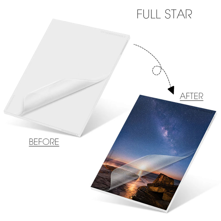 10 Sheets Cold Laminating Film Glossy Transparent Label Sticker Self Adheisve Lamination Film Waterproof Overlay Photo Picture