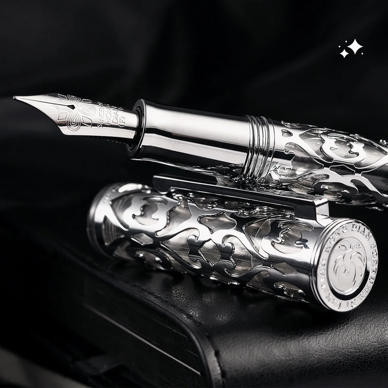 Hot Hongdian D1 Fountain Pen EF F Nib Skeleton Hollow Resin Writing ink Pens Piston filling school office supplies with tools