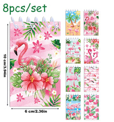 8pcs Hawaii Flamingo Mini Spiral Pocket Notebooks Memo Pad Coil Booklet Notepads For Stationery School Diaries Summer Party
