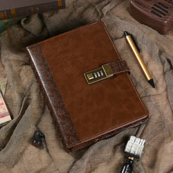 Diary A5 Notebook with Lock Journal Binder Notepad Ring Bullet Note Book Office Agenda Planner Spiral Retro Stationery Organizer