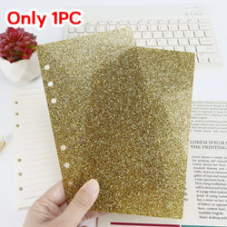 A6 Acrylic Loose-leaf Notebook Cover Glitter Transparent Binder Notebook Shell DIY Scrapbook Cover Office Stationery Supplies