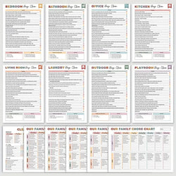 ADHD Cleaning Planner Bundle – Includes Home Cleaning Schedule, Weekly, Monthly, Year-Round Cleanliness Tips, Family Chore Chart