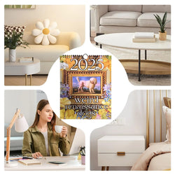 Calendar 2025 Calendar Weird Renaissance Dogs 2025 Retrowall Calendar Medieval Anti-Tear Dogs Wall Calendar