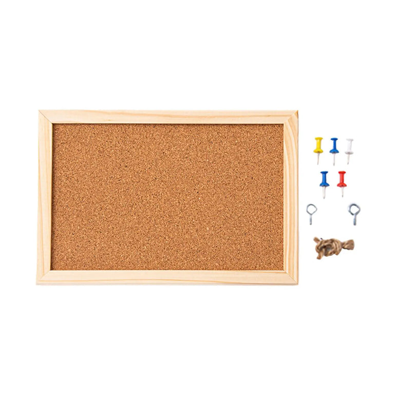 Cork Blackboard Bulletin Board Corkboard DIY with Push Pins Home Office Hanging Display Board Office School Wood Drafting Board